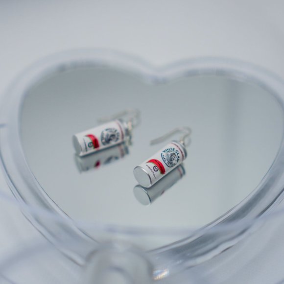 white claw cans dangle earrings | miniature 3d | hypoallergenic earrings - Picture 1 of 1